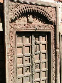 wooden craved antique old door 