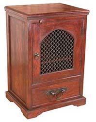 cross jali wooden cabinet