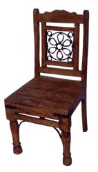 iron jali wooden chair