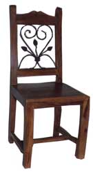 iron design wooden chair